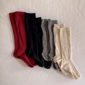 Condor Barcelona - Ribbed Cotton Knee Socks Set of 4, Size 2 (12-24M)